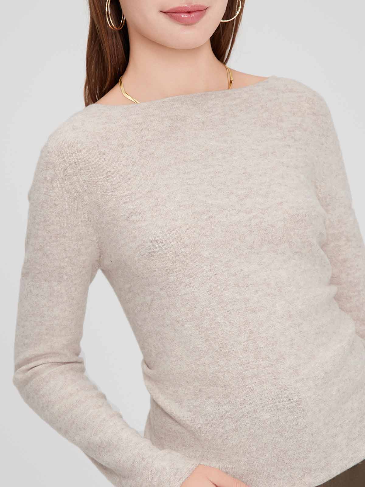 ASOBIO Wool-Cashmere Boatneck Sweater