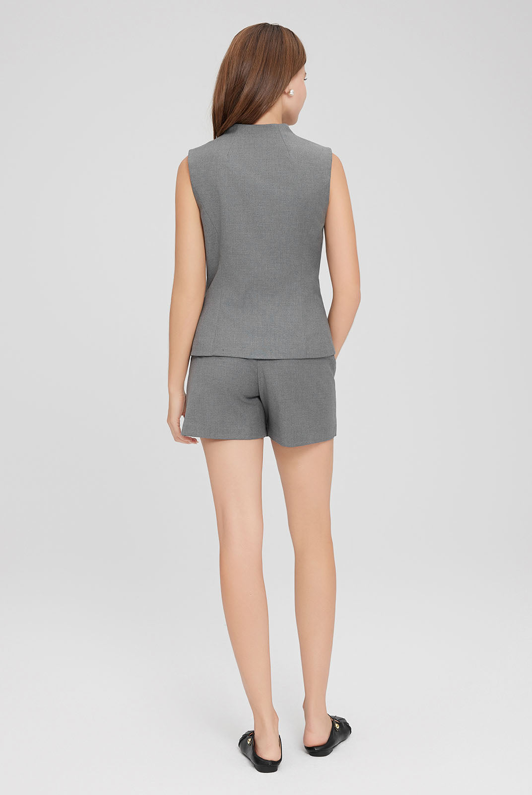 ASOBIO Wool Blend Sleeveless Mockneck Vest