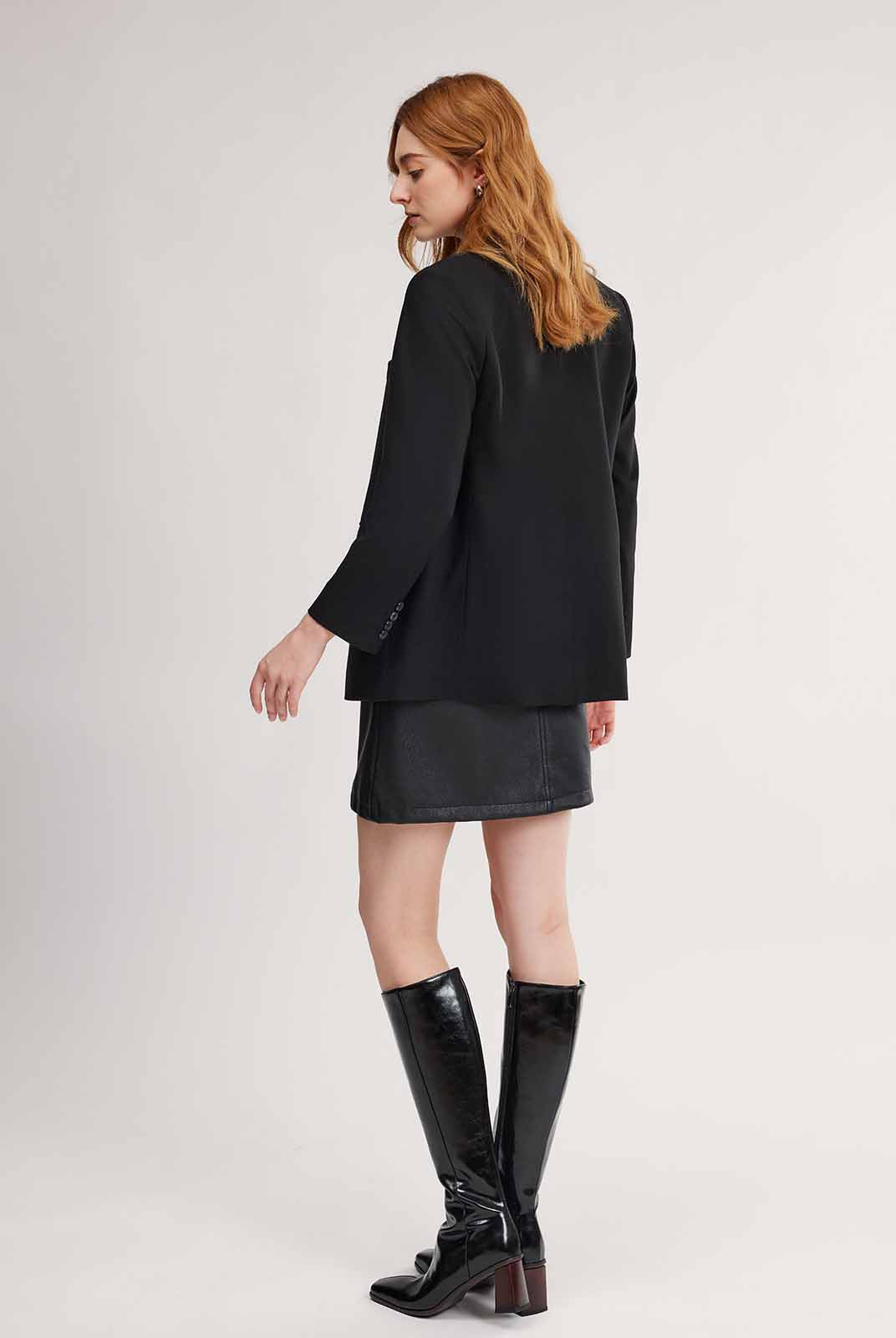 Double-Breasted Wool Blend Blazer