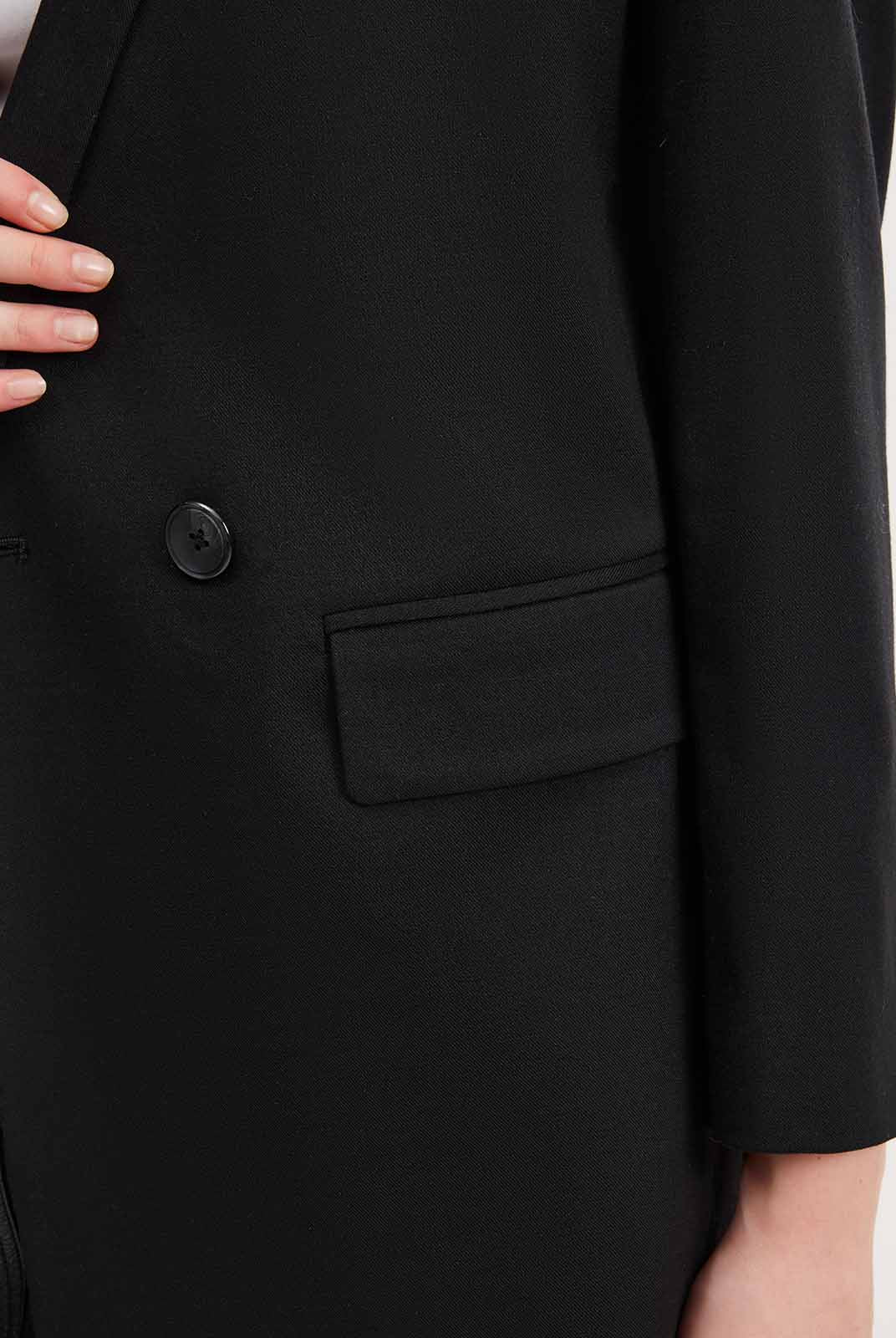 Double-Breasted Wool Blend Blazer