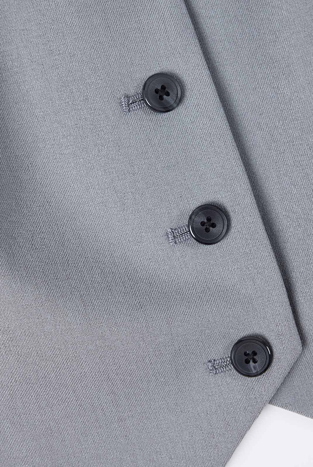 Slim-Fit Wool Blend Button-Up Suit Vest