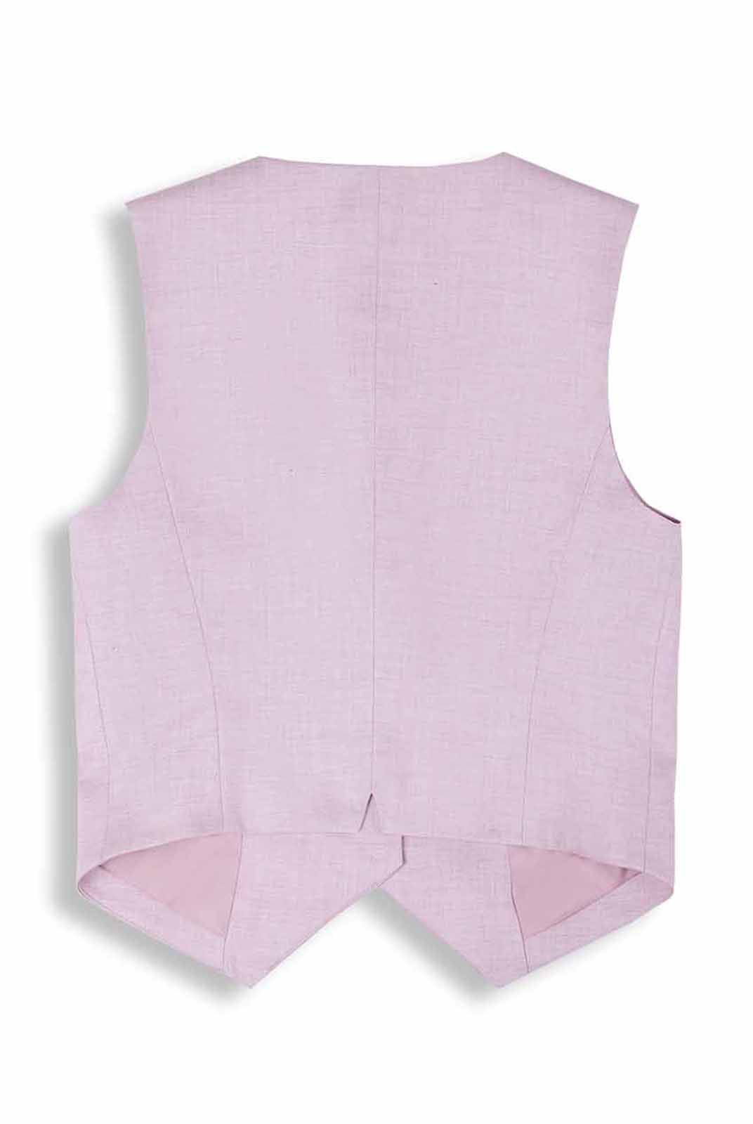 Slim-Fit Wool Blend Button-Up Suit Vest