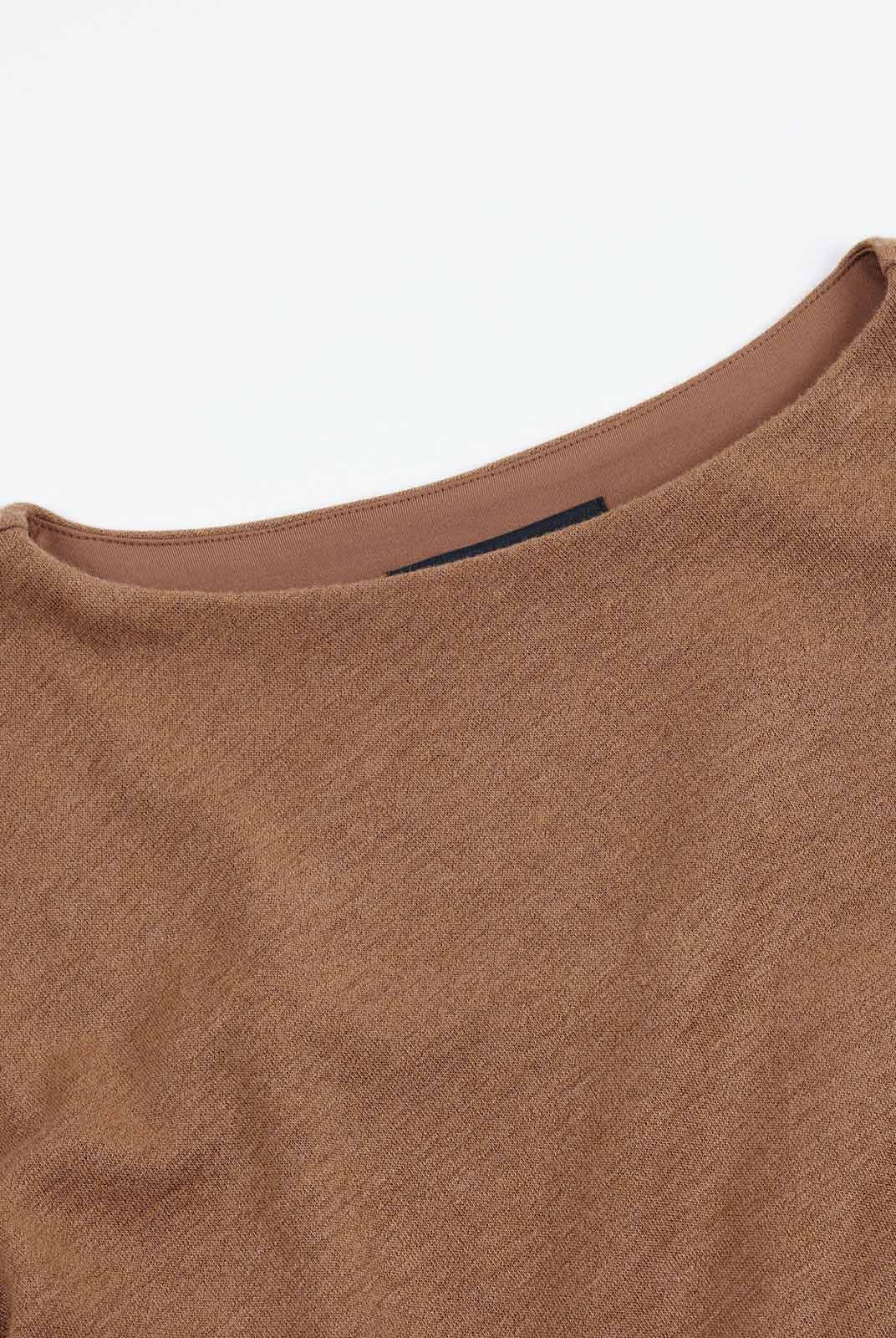 ASOBIO Boat Neck Long-Sleeve Pleated Midi Dress