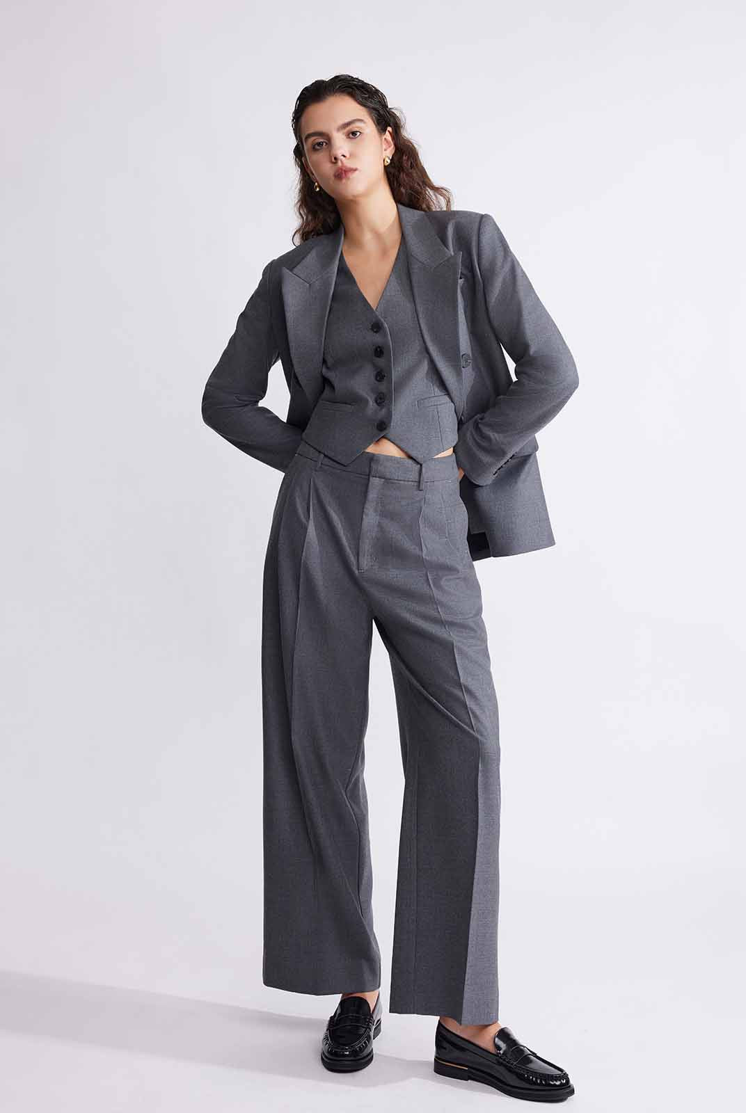 ASOBIO Slim Double-Breasted Blazer