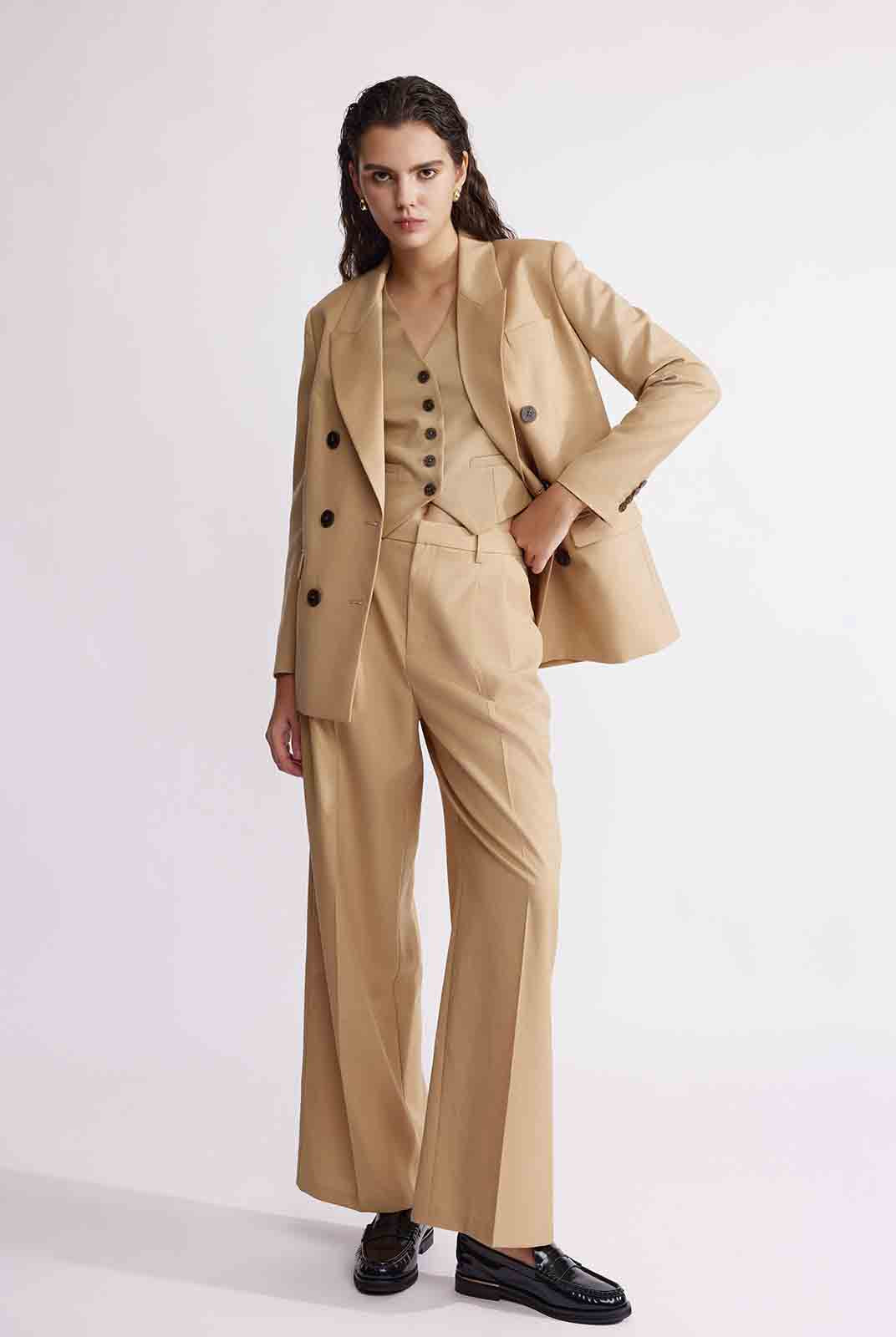 ASOBIO Slim Double-Breasted Blazer