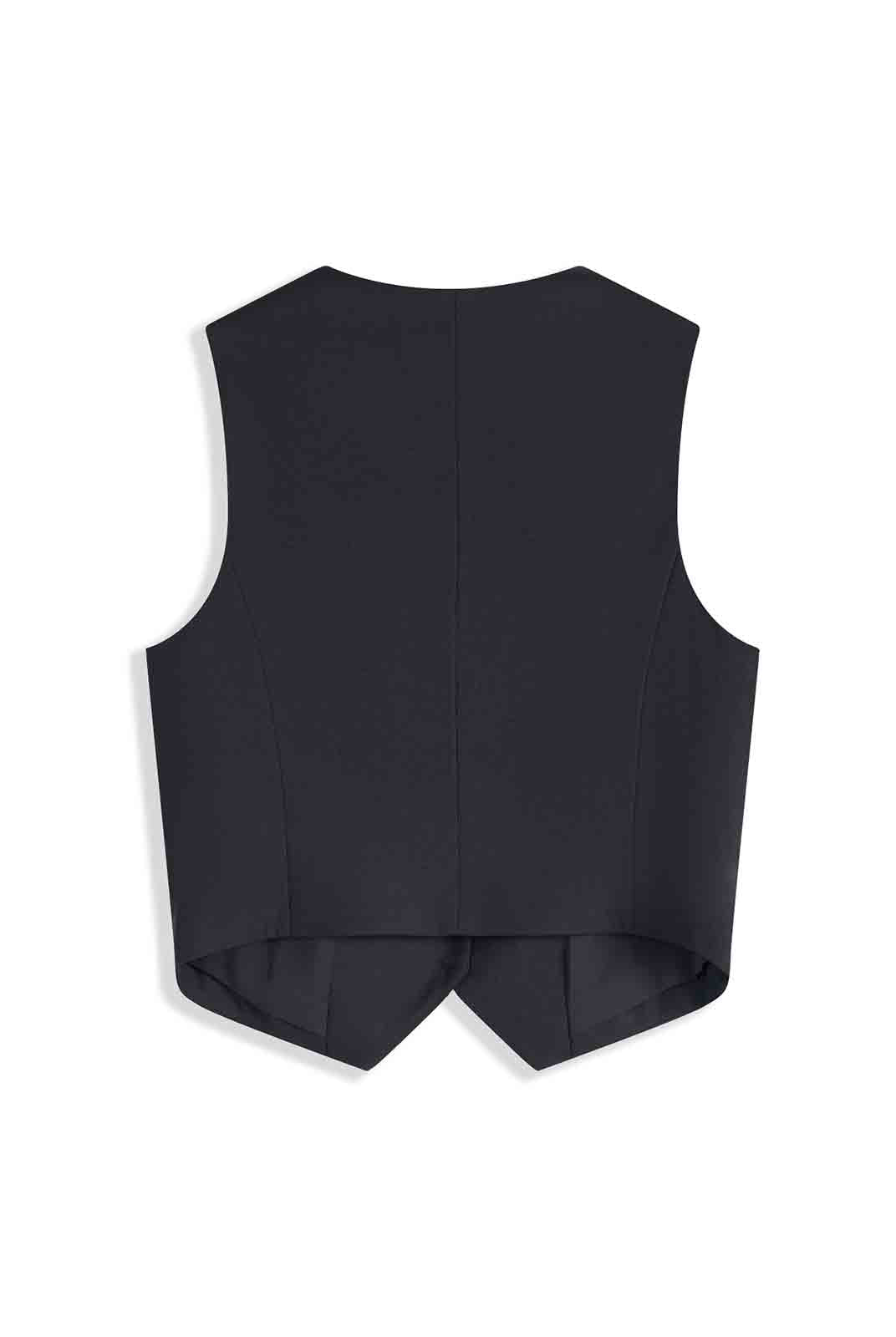 ASOBIO Tailored Wool Blend V-Neck Vest