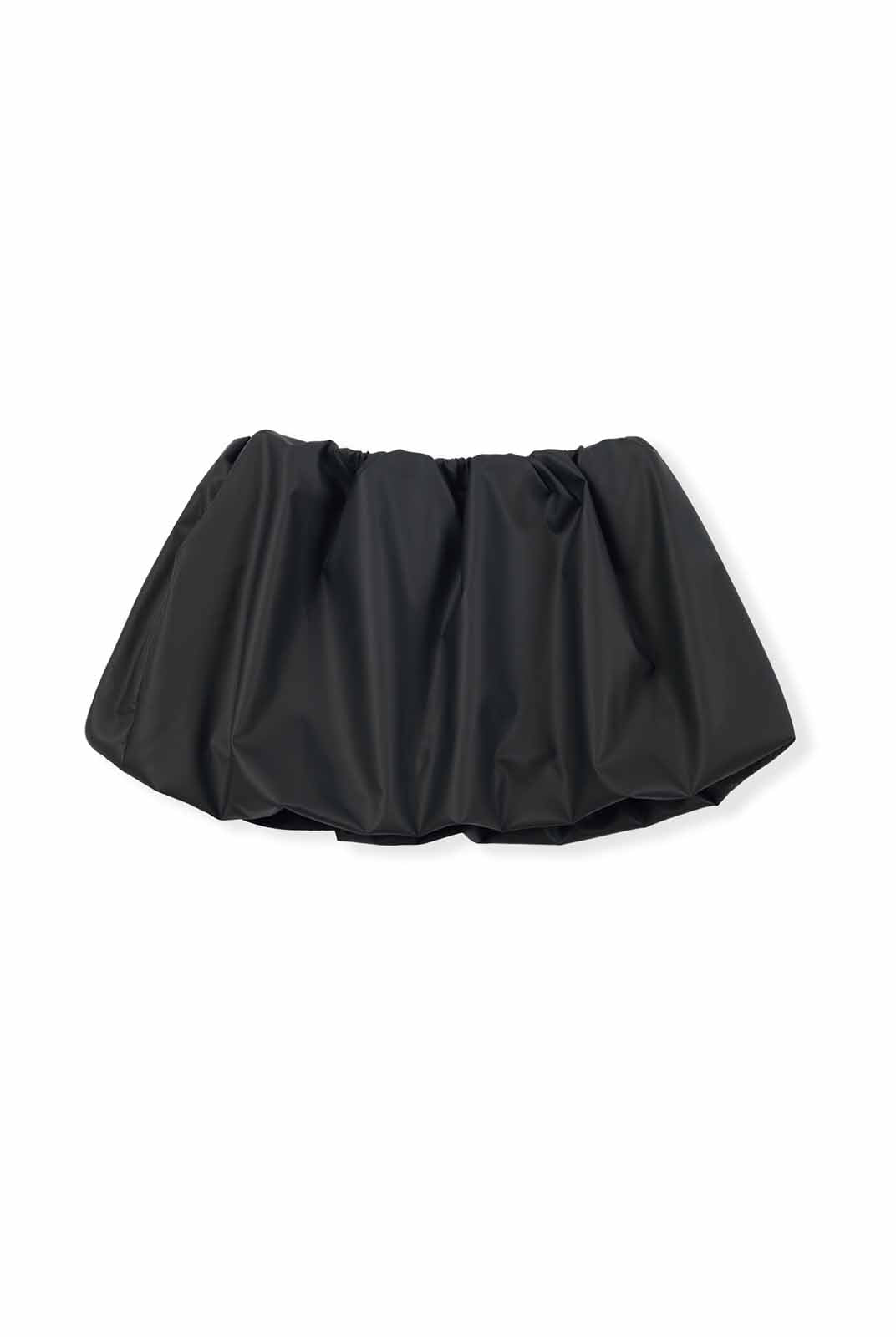 ASOBIO Faux Leather Bubble Hem Mini Skort