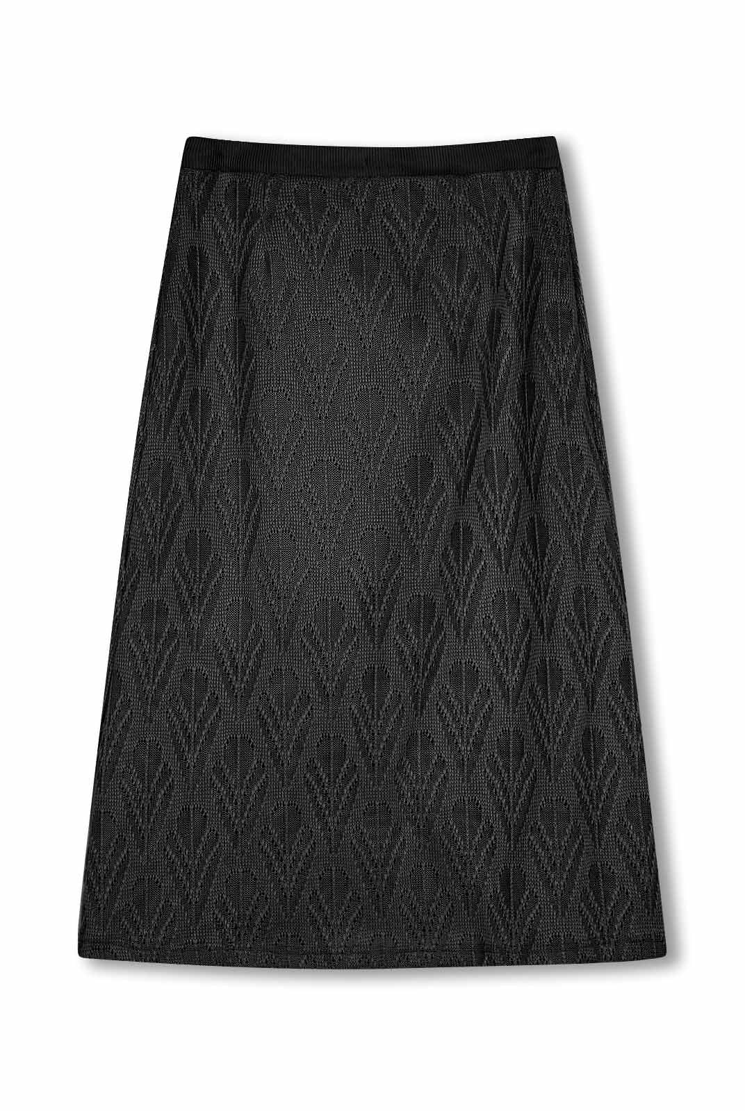 Hollow A-Line Knit Midi Skirt