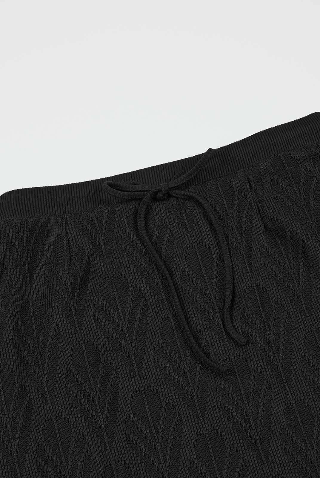 Hollow A-Line Knit Midi Skirt