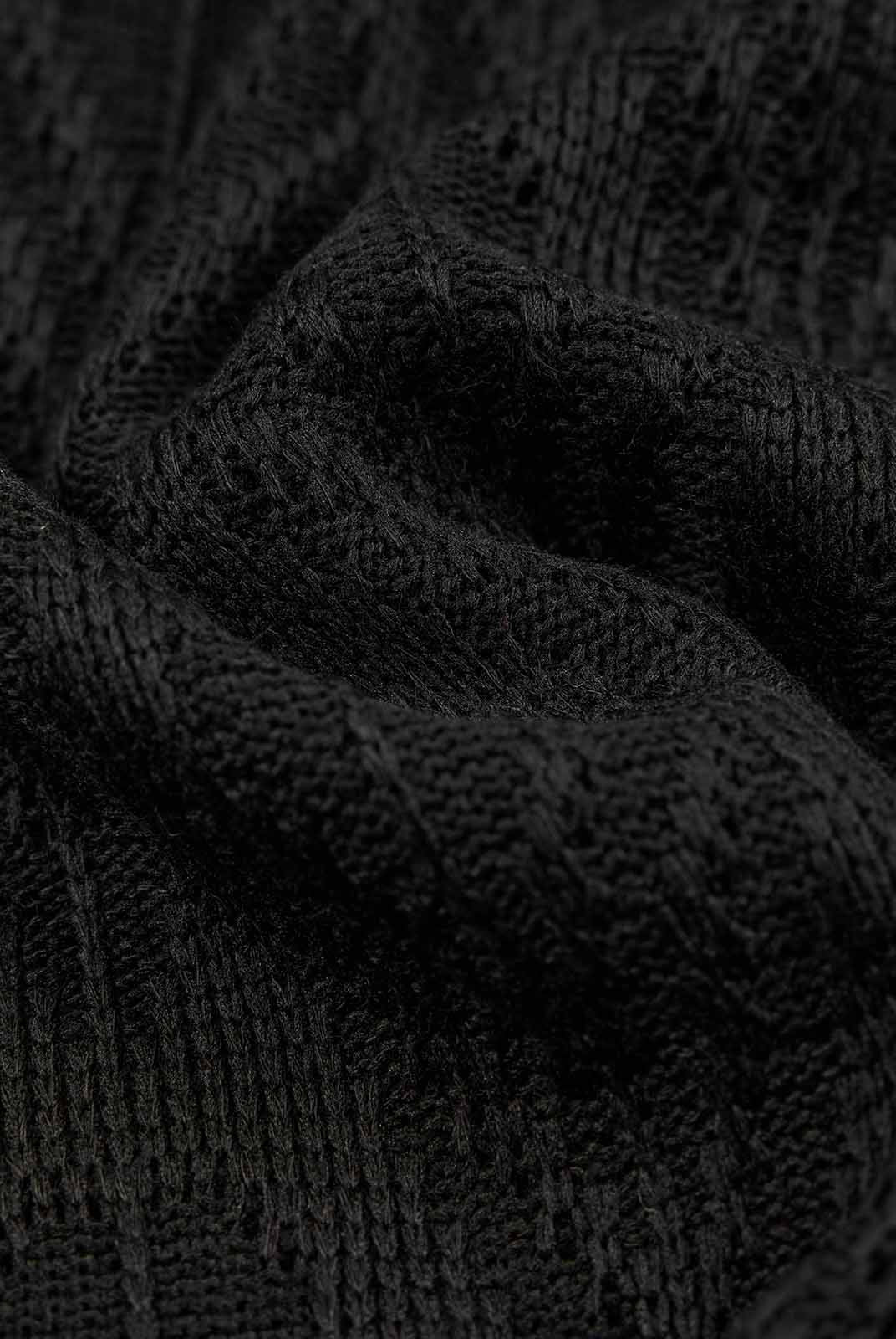 Hollow A-Line Knit Midi Skirt