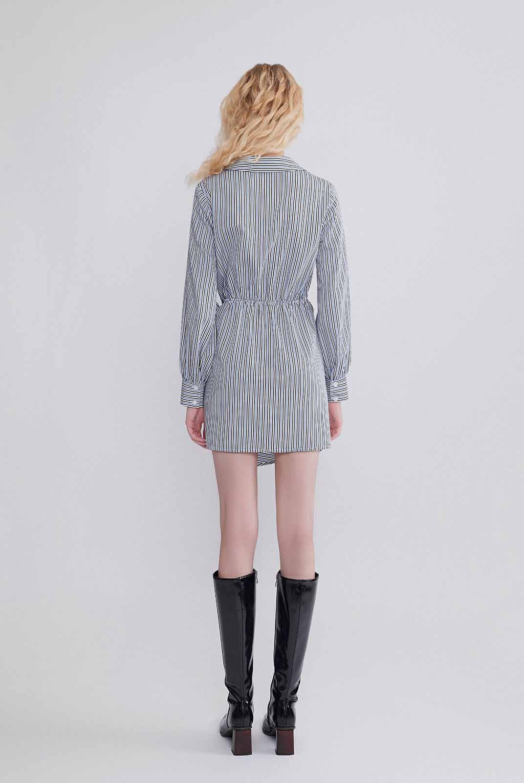 Long-Sleeve Wrap Shirt Dress