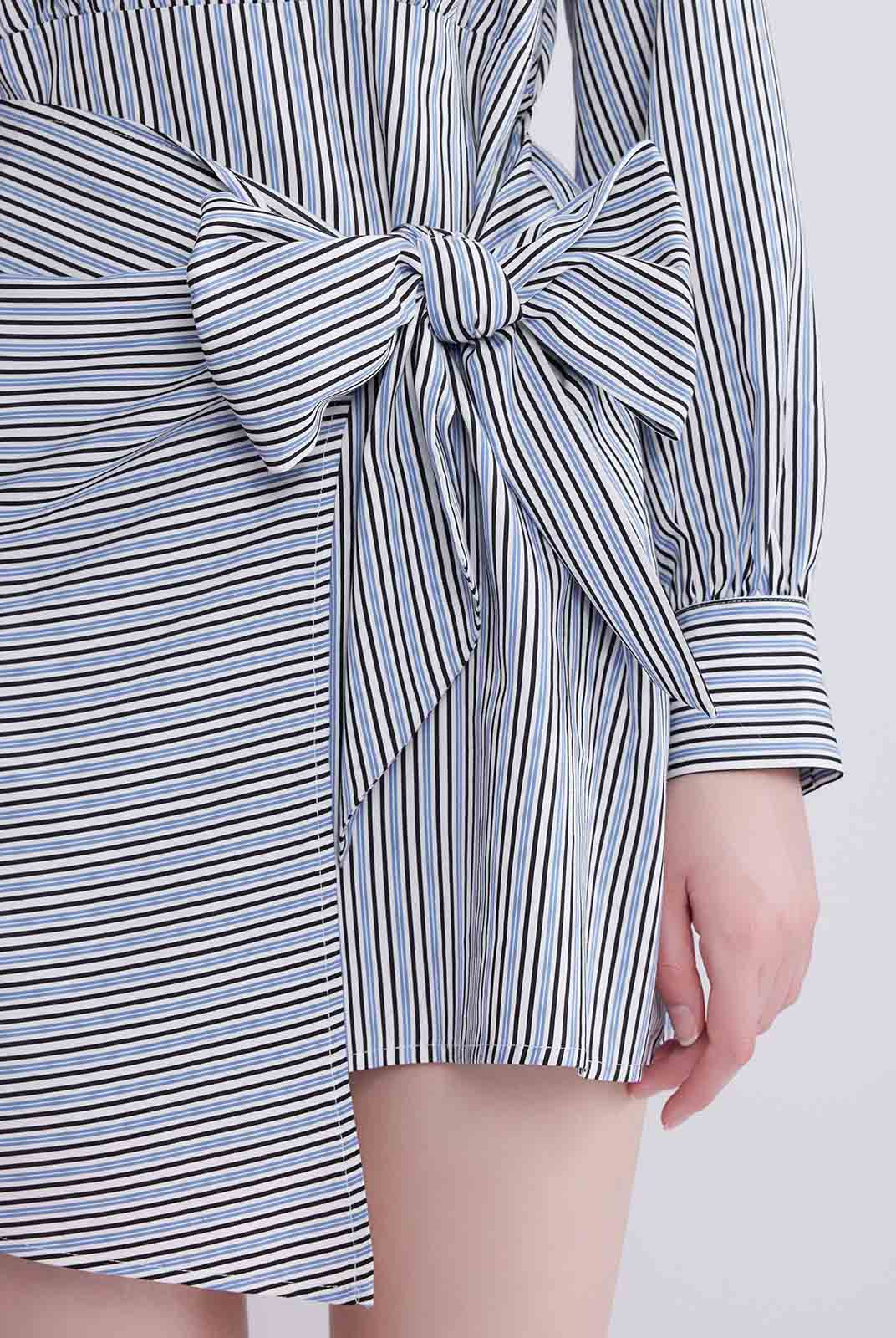 Long-Sleeve Wrap Shirt Dress