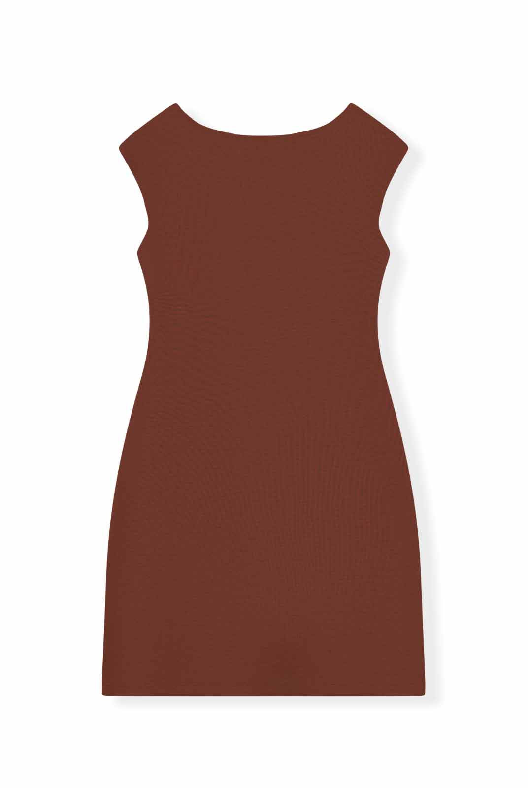 Boatneck Knit Short-Sleeve Mini Dress