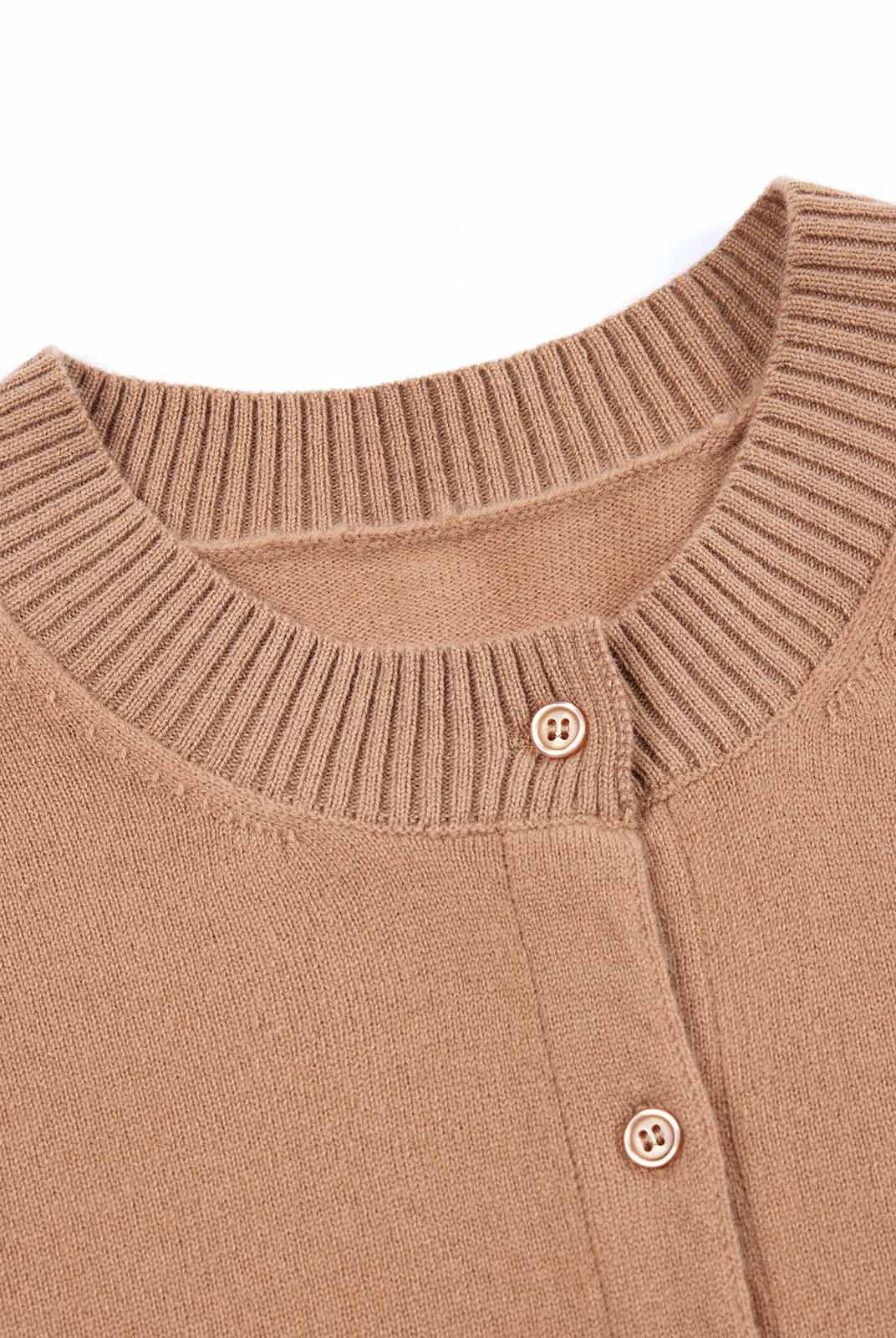 Lightweight 100% Wool Crewneck Cardigan