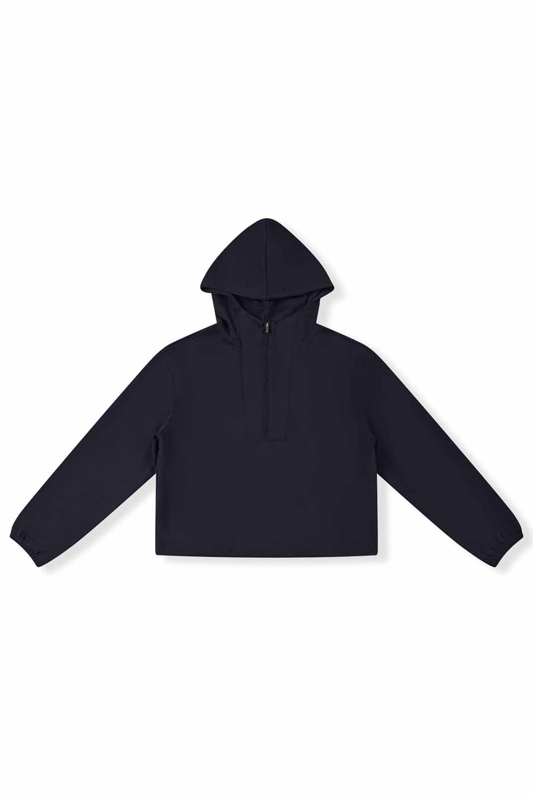 Cozy Drop Shoulder Half-Zip Pullover Hoodie