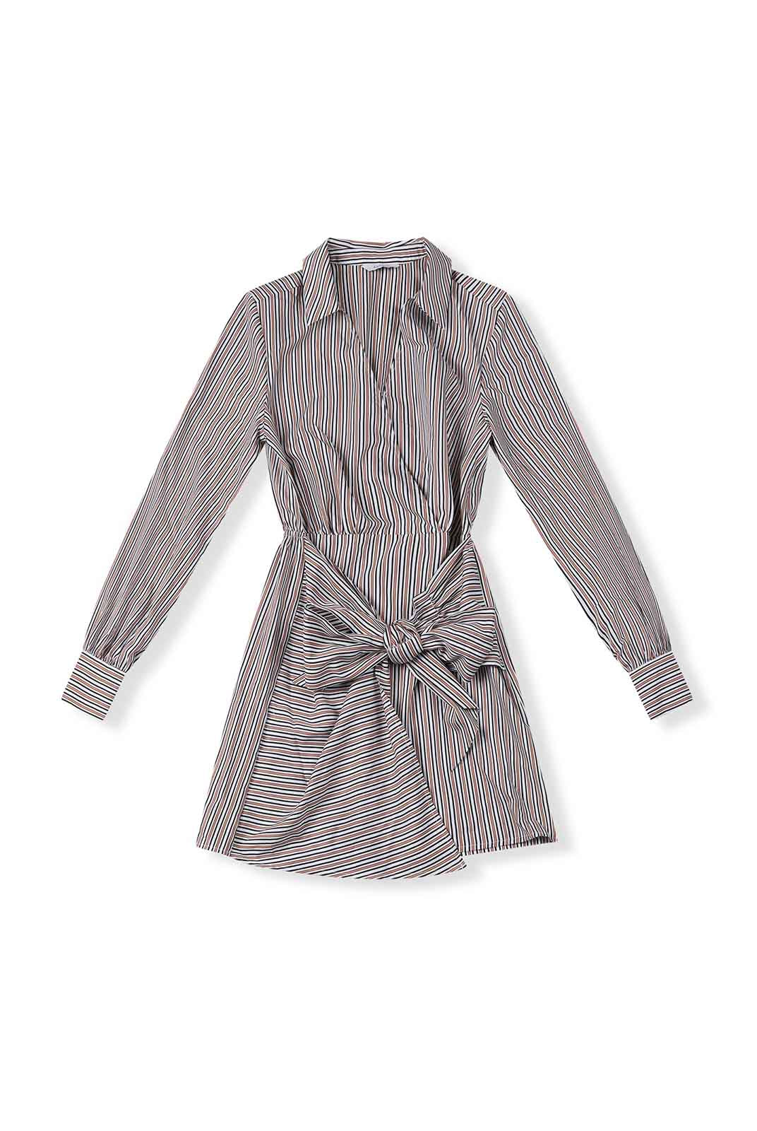 Long-Sleeve Wrap Shirt Dress