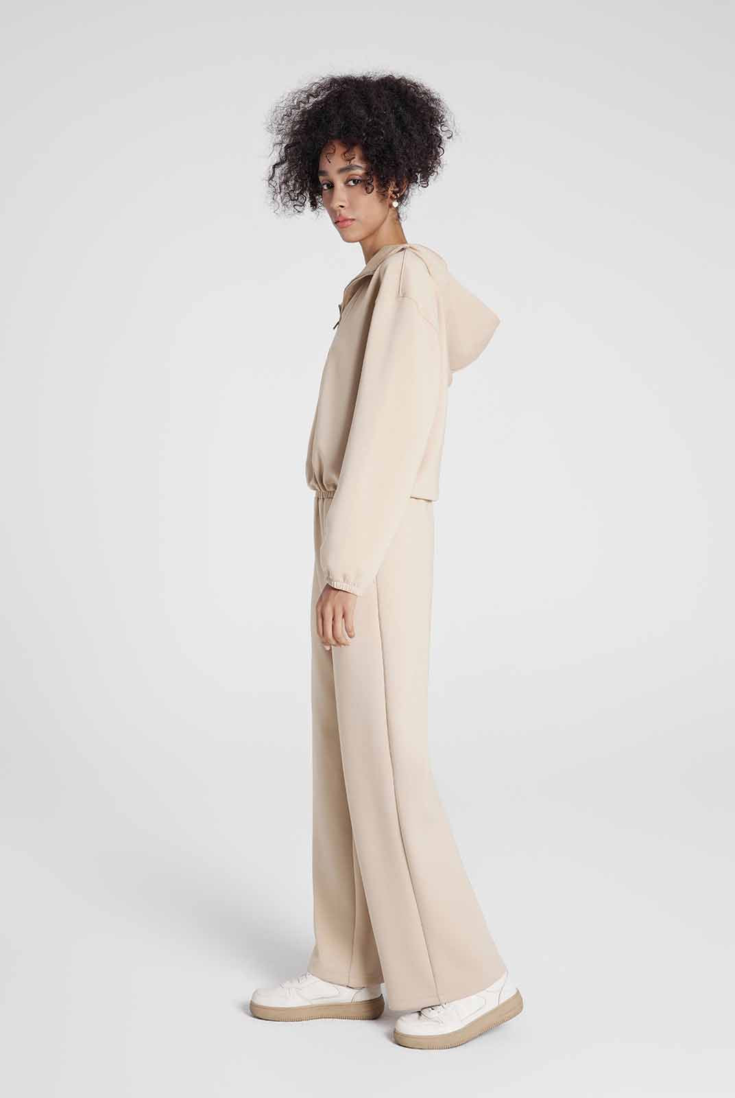 ASOBIO Mid-Rise Wide-Leg Cozy Sweatpants