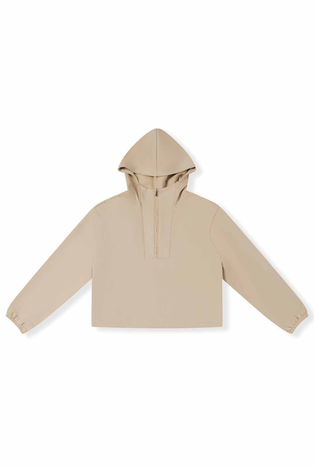 Cozy Drop Shoulder Half-Zip Pullover Hoodie