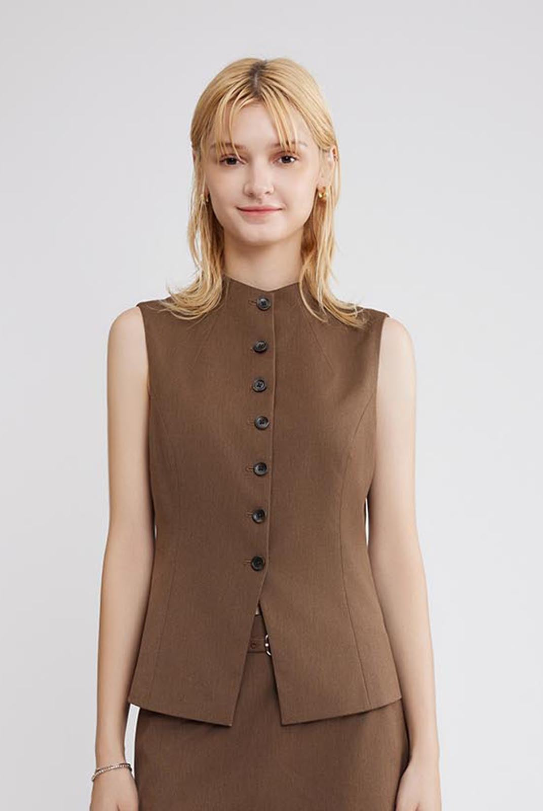 ASOBIO Sleeveless Mockneck Vest