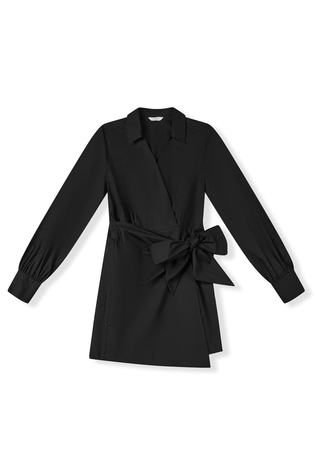 Long-Sleeve Wrap Shirt Dress