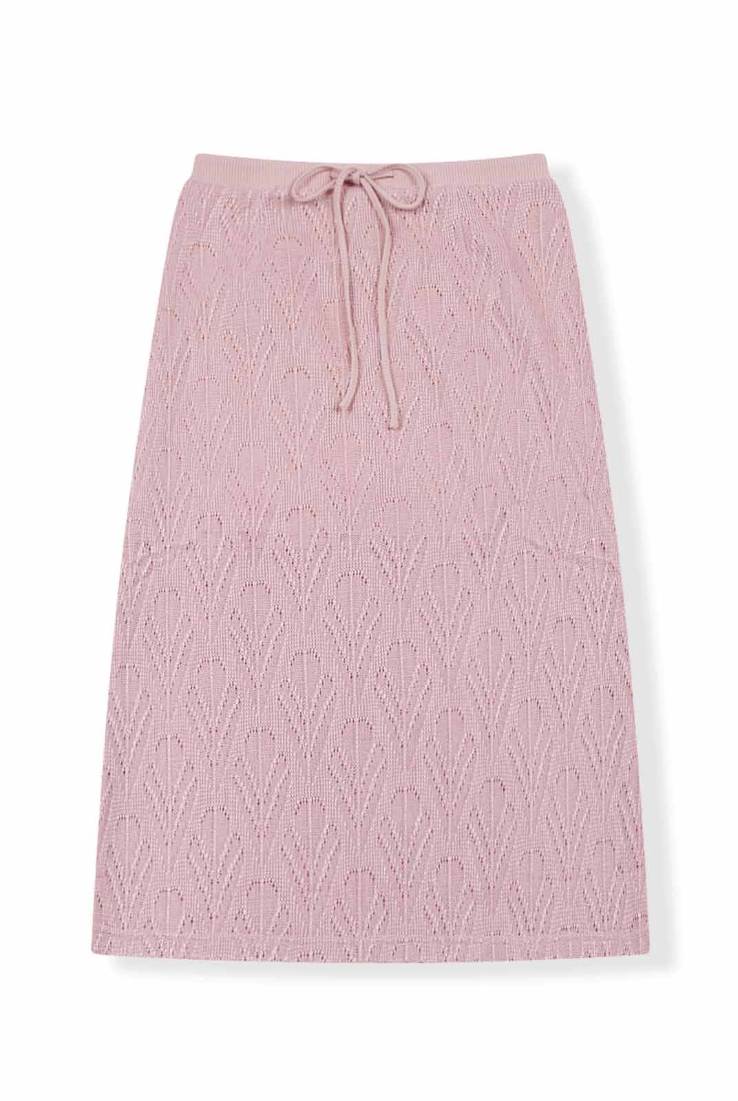 Hollow A-Line Knit Midi Skirt