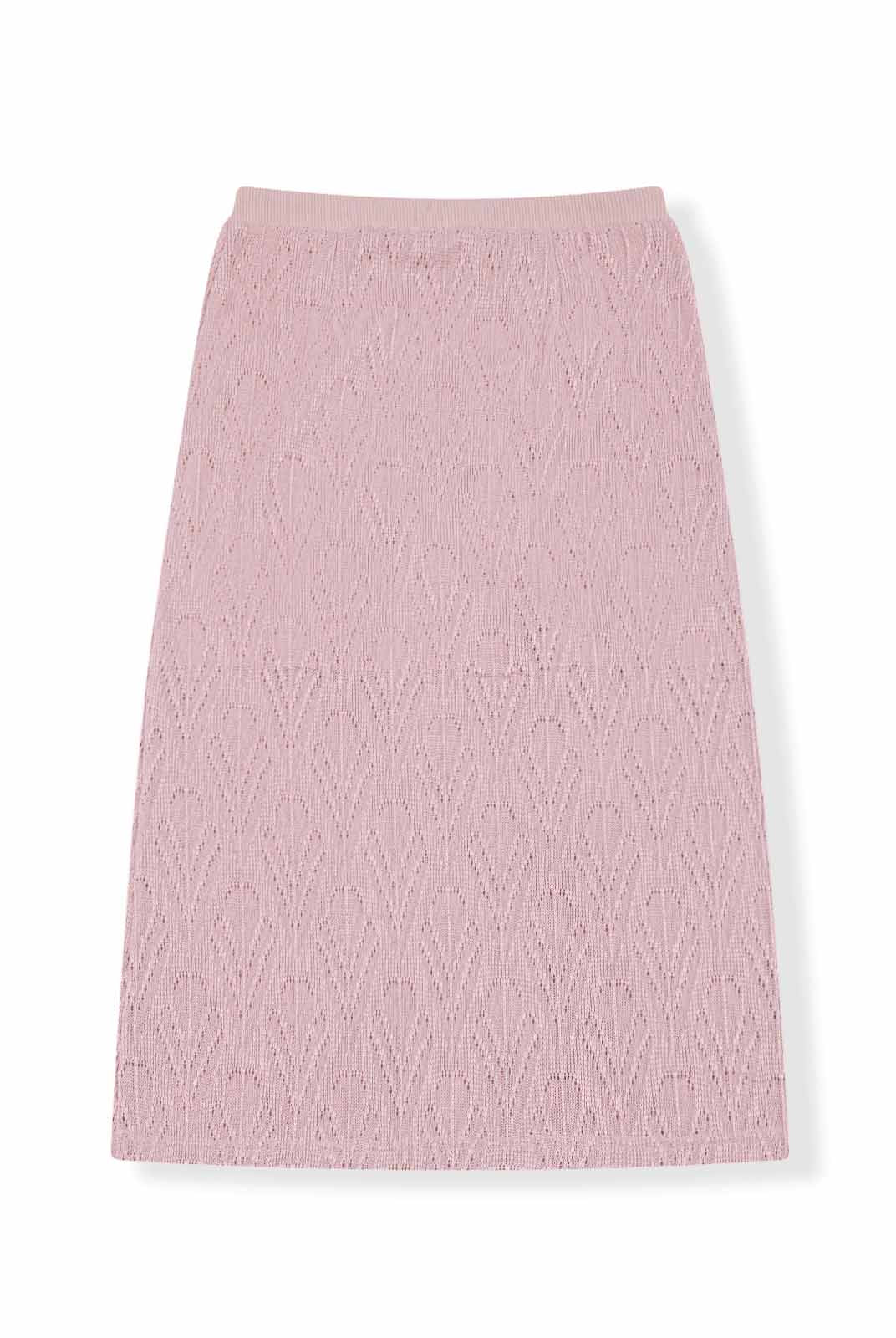 Hollow A-Line Knit Midi Skirt