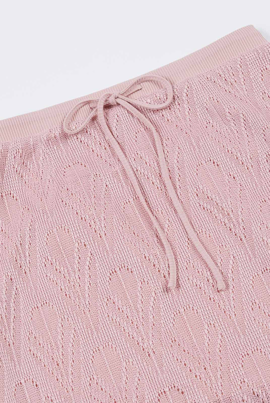 Hollow A-Line Knit Midi Skirt