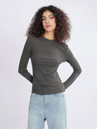 ASOBIO Wool-Blend Half-Turtleneck Top