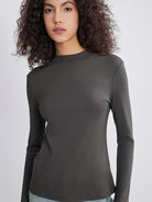 ASOBIO Wool-Blend Half-Turtleneck Top