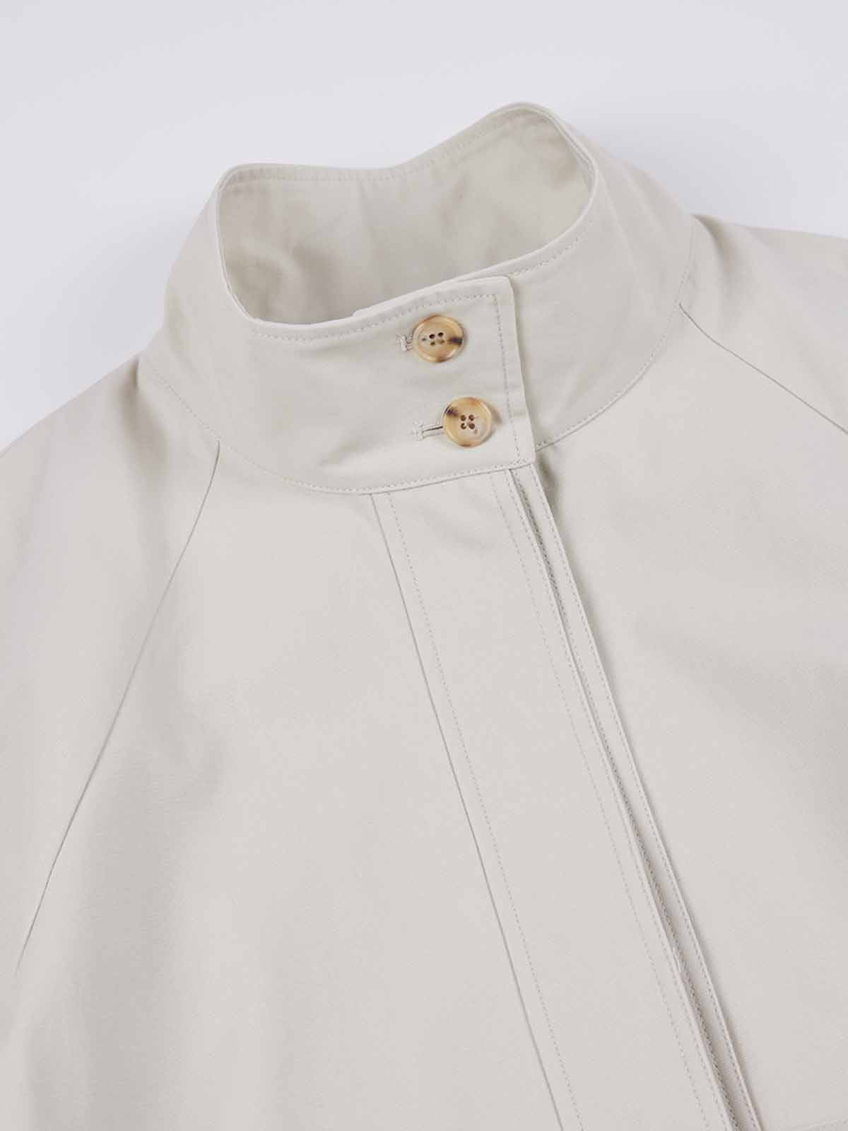 ASOBIO Stand Collar Belted Trench Coat