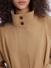 ASOBIO Stand Collar Belted Trench Coat