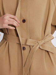 ASOBIO Stand Collar Belted Trench Coat