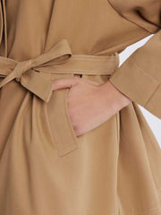 ASOBIO Stand Collar Belted Trench Coat