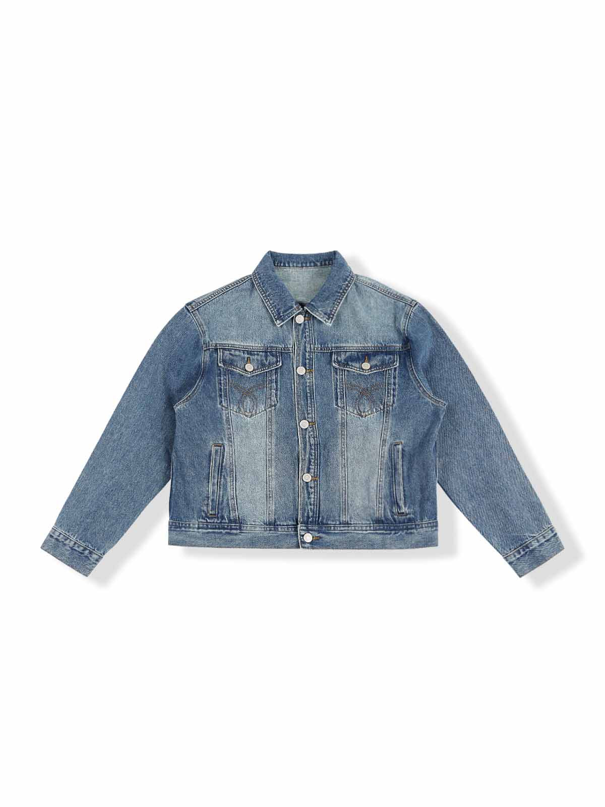ASOBIO Cropped Utility Denim Jacket