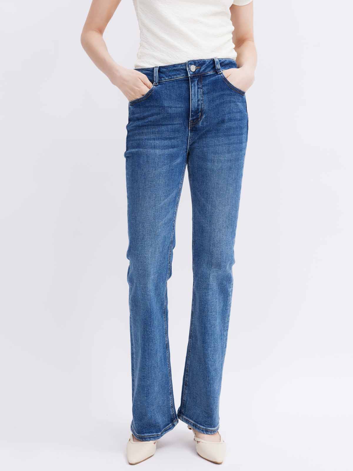 ASOBIO Slim High-Rise Stretch Flare Jeans