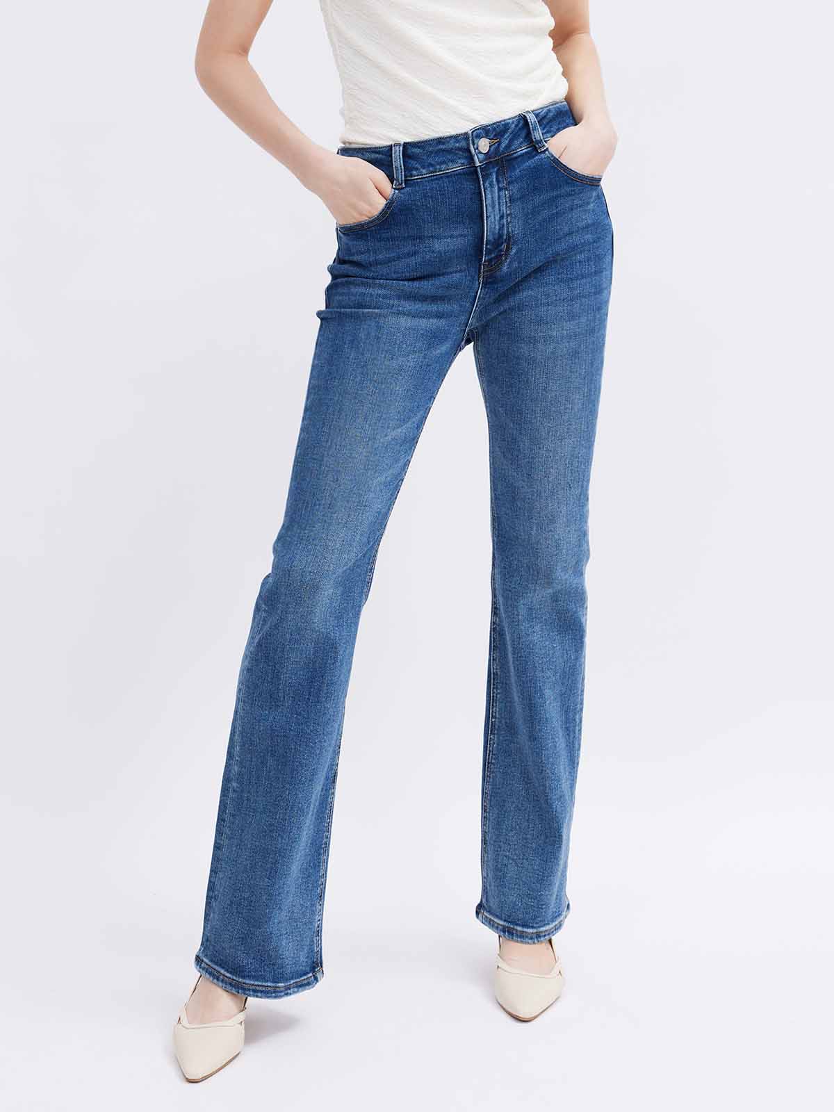 ASOBIO Slim High-Rise Stretch Flare Jeans