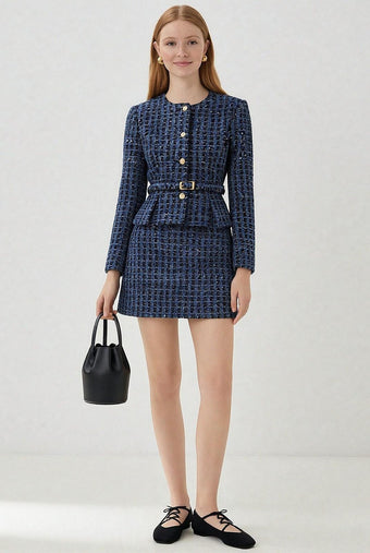 ASOBIO Cropped Tweed Vest