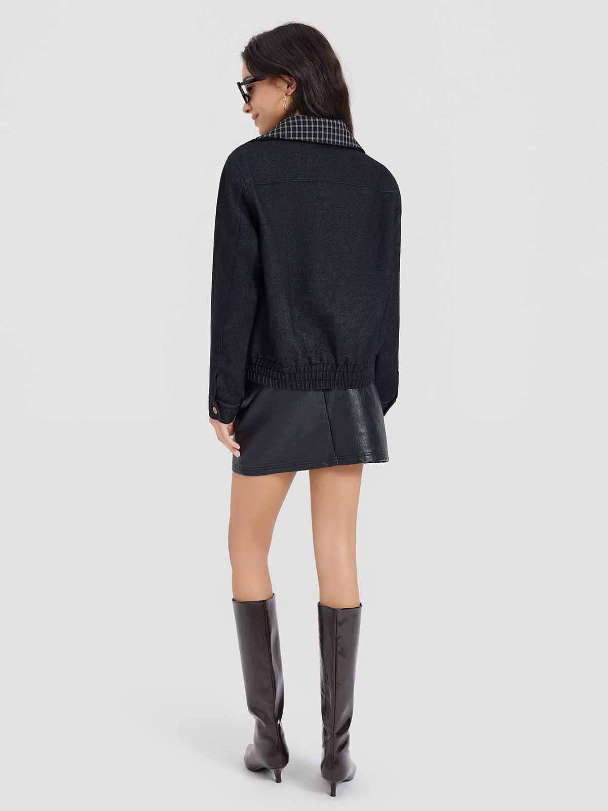 ASOBIO Wool-Blend Denim Trucker Jacket