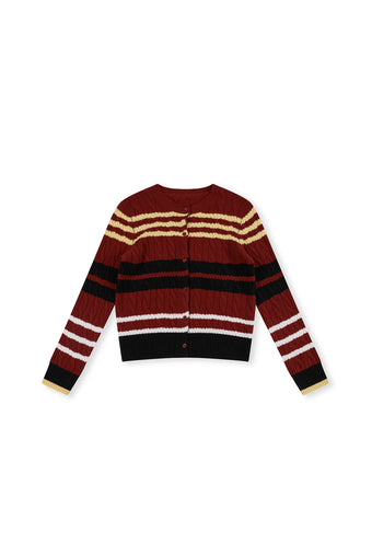 ASOBIO Cable-Knit Wool Cardigan