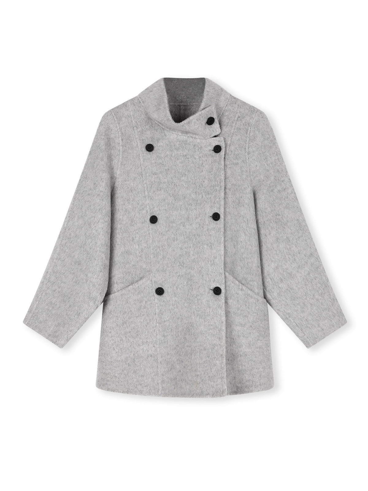 ASOBIO Double-Faced Double-Breasted Wrap Coat