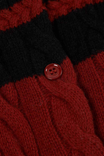 ASOBIO Cable-Knit Wool Cardigan
