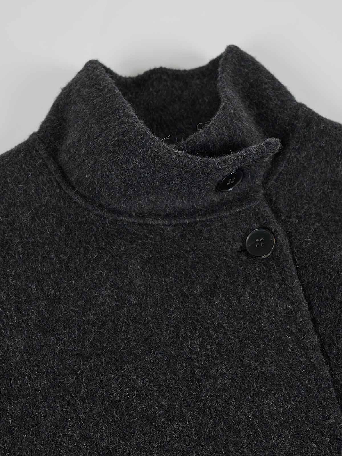 ASOBIO Minimal Long Wool-Alpaca Wrap Coat