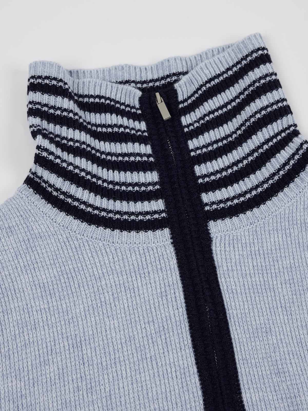 ASOBIO 100% Wool 1/2 Zip Mockneck Sweater