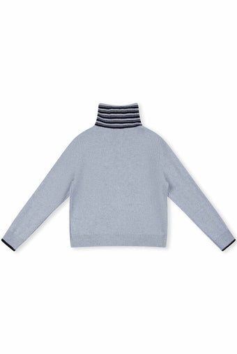 ASOBIO 100% Wool 1/2 Zip Mockneck Sweater