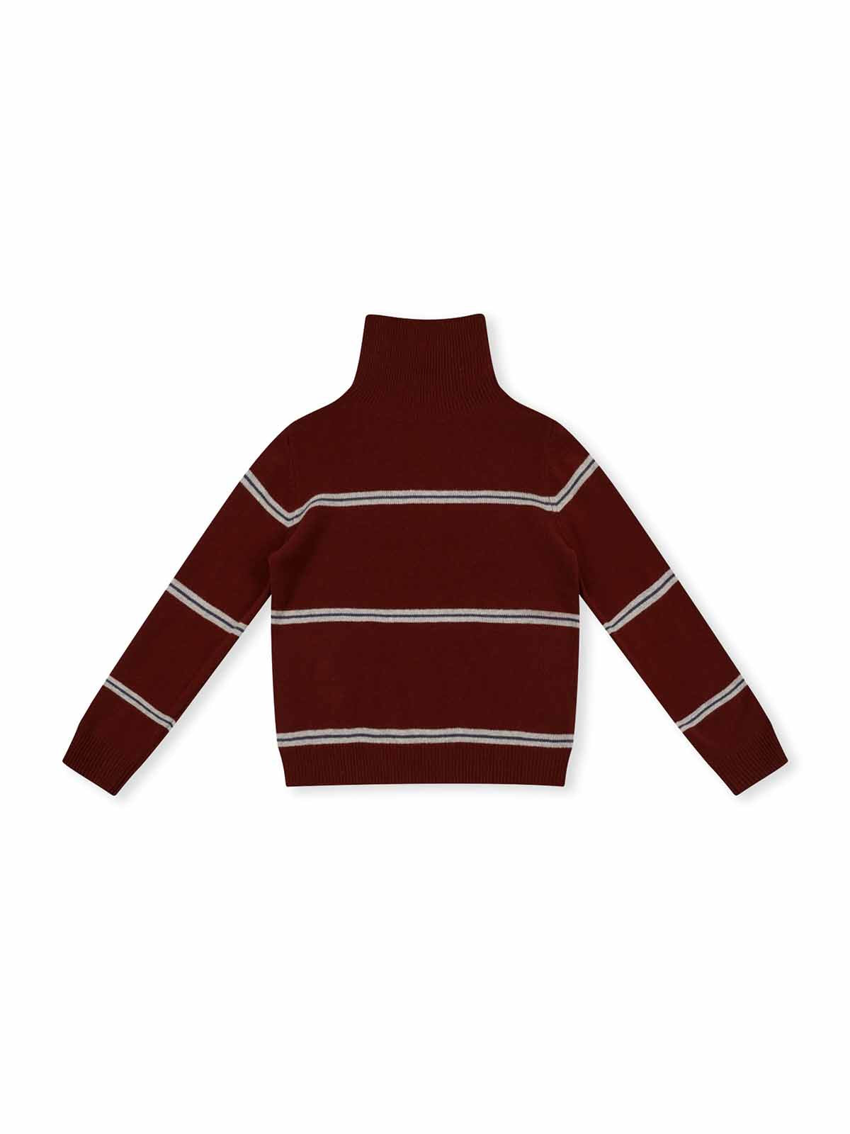 ASOBIO 100% Wool Striped Turtleneck Sweater