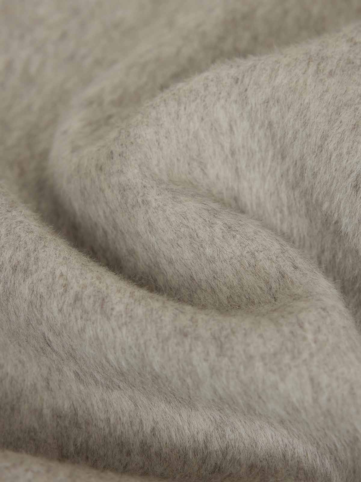 ASOBIO Wool Coat with Detachable Fox Fur Collar