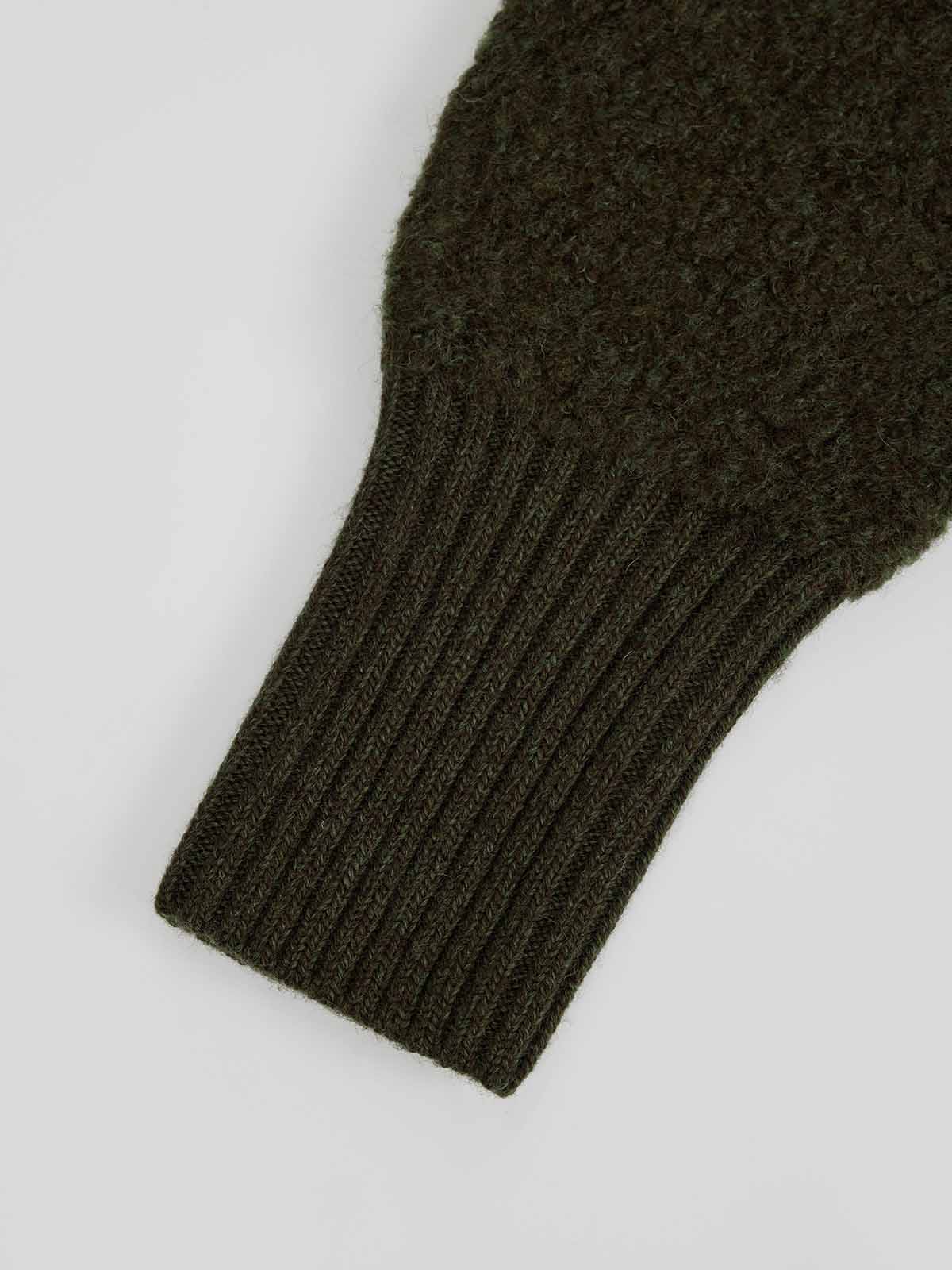 ASOBIO 100% Wool Zip-Up Cardigan