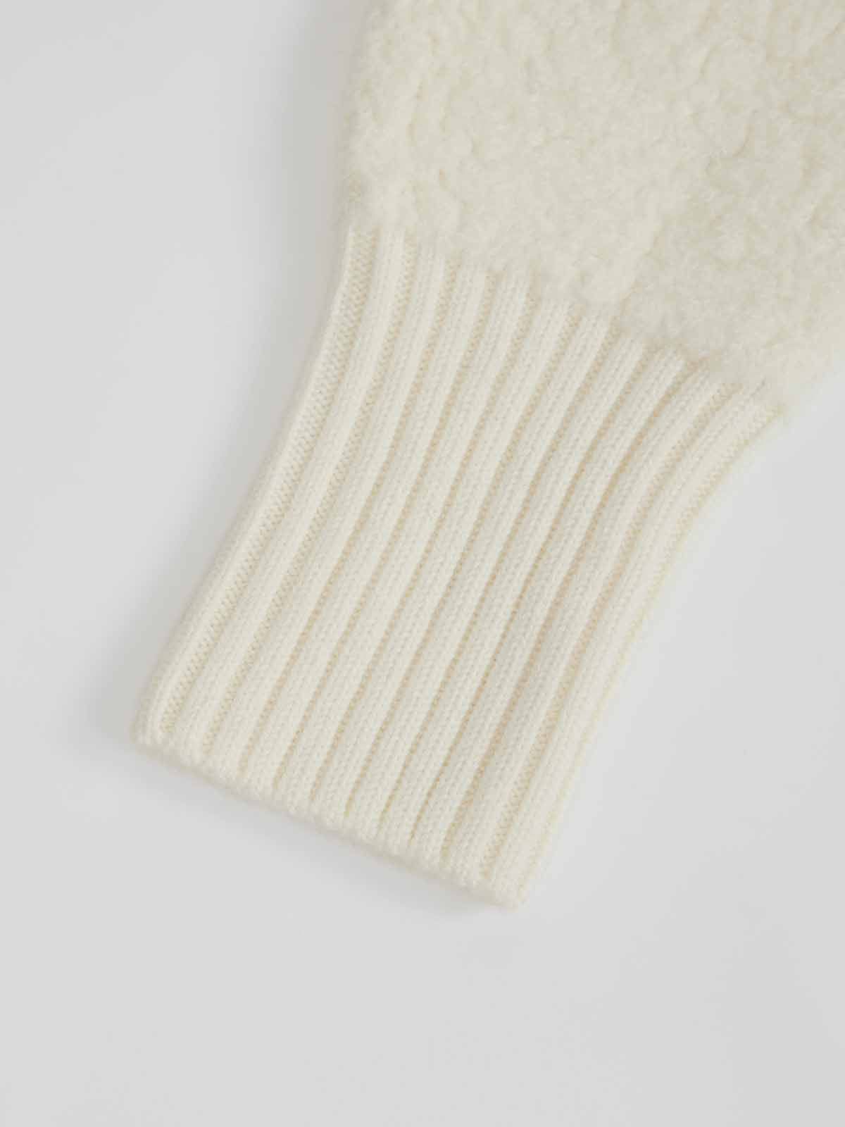 ASOBIO 100% Wool Zip-Up Cardigan