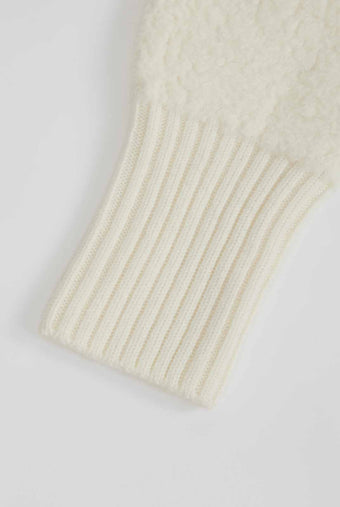 ASOBIO 100% Wool Zip-Up Cardigan