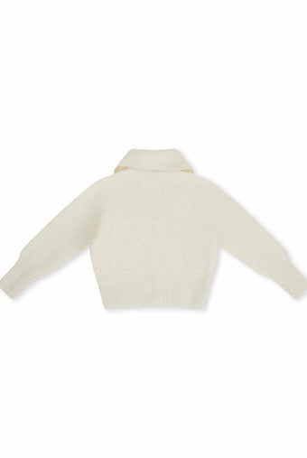 ASOBIO 100% Wool Zip-Up Cardigan